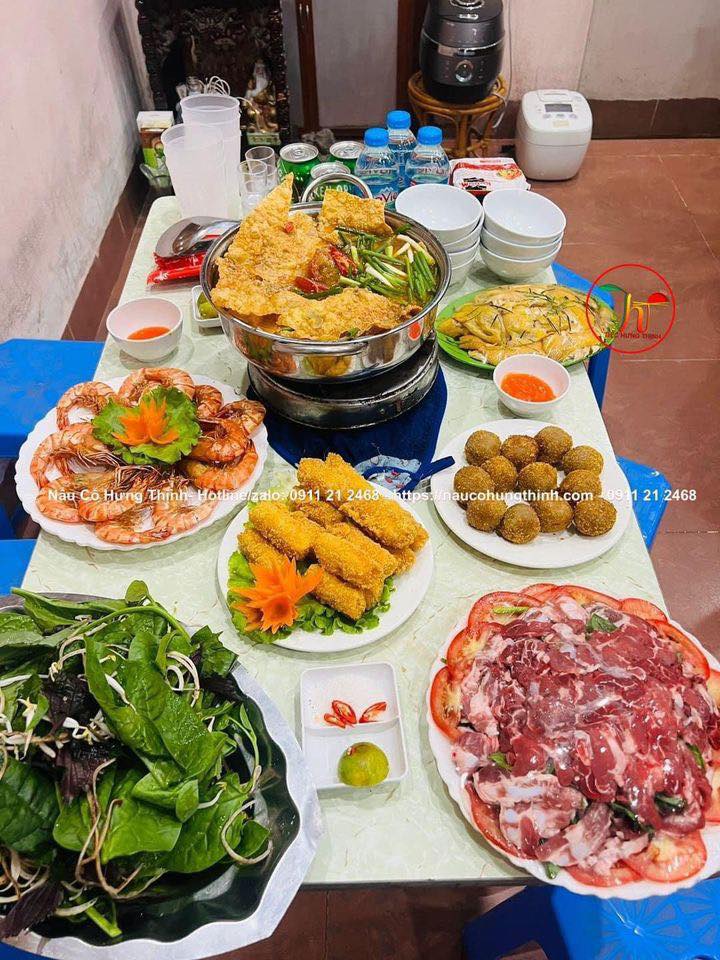 nấu cỗ cưới hỏi tại nhà có hải sản