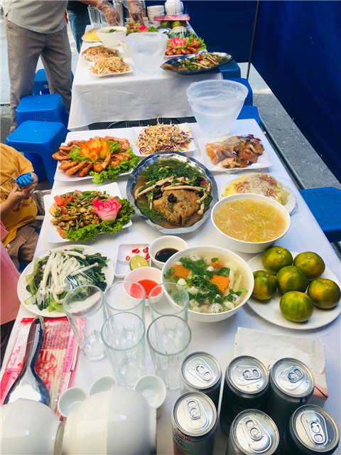 Ảnh nấu cỗ cưới hỏi tại nhà theo yêu cầu