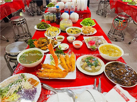 Ảnh dịch vụ nấu cỗ giỗ giá rẻ