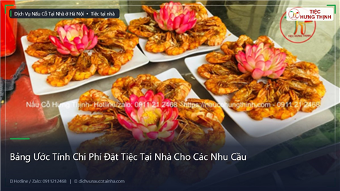 Ảnh Bảng Ước Tính Chi Phí Đặt Tiệc Tại Nhà Cho Các Nhu Cầu