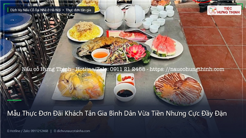 Ảnh Mẫu Thực Đơn Đãi Khách Tân Gia Bình Dân Vừa Tiền Nhưng Cực Đầy Đặn
