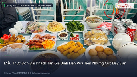Mẫu Thực Đơn Đãi Khách Tân Gia Bình Dân Vừa Tiền Nhưng Cực Đầy Đặn