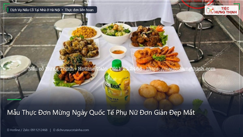 Ảnh Mẫu Thực Đơn Mừng Ngày Quốc Tế Phụ Nữ Đơn Giản Đẹp Mắt